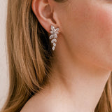 Kenzie crystal floral drop earrings (silver)