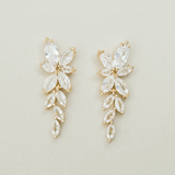 Kenzie crystal floral drop earrings (gold)