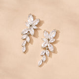 Kenzie crystal floral drop earrings (silver)