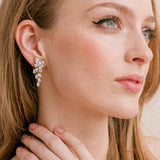 Kenzie crystal floral drop earrings (gold)