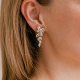 Kenzie crystal floral drop earrings (gold)