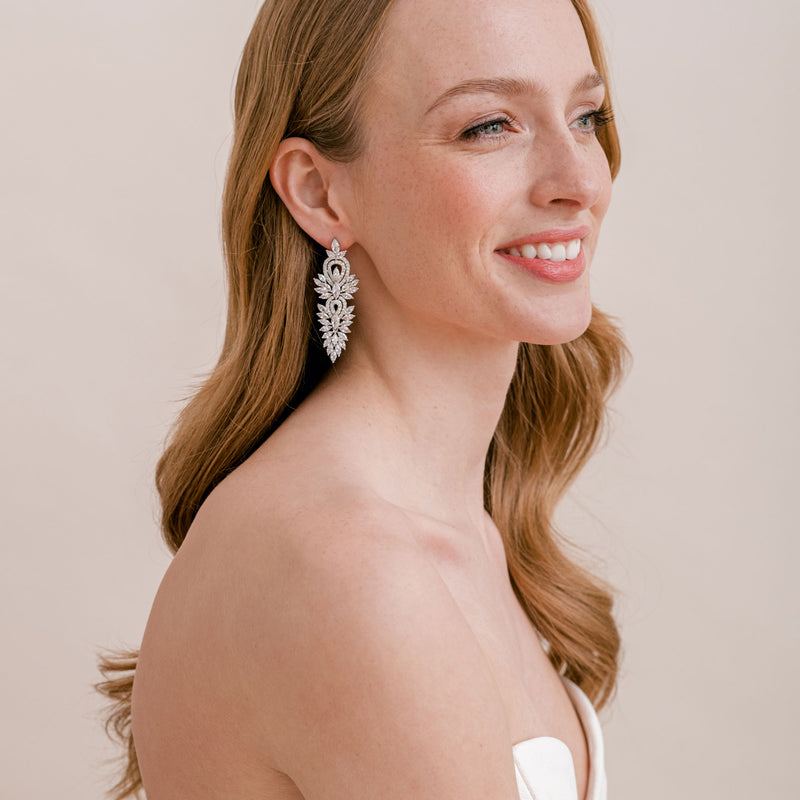 Kinsley crystal bridal statement earrings - Liberty in Love