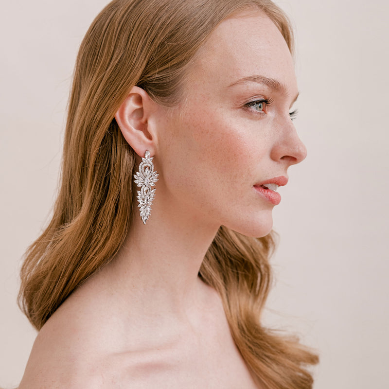 Kinsley crystal bridal statement earrings - Liberty in Love