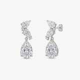 Ledbury pear cut zirconia drop earrings (silver)