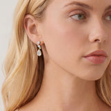 Ledbury pear cut zirconia drop earrings (gold)