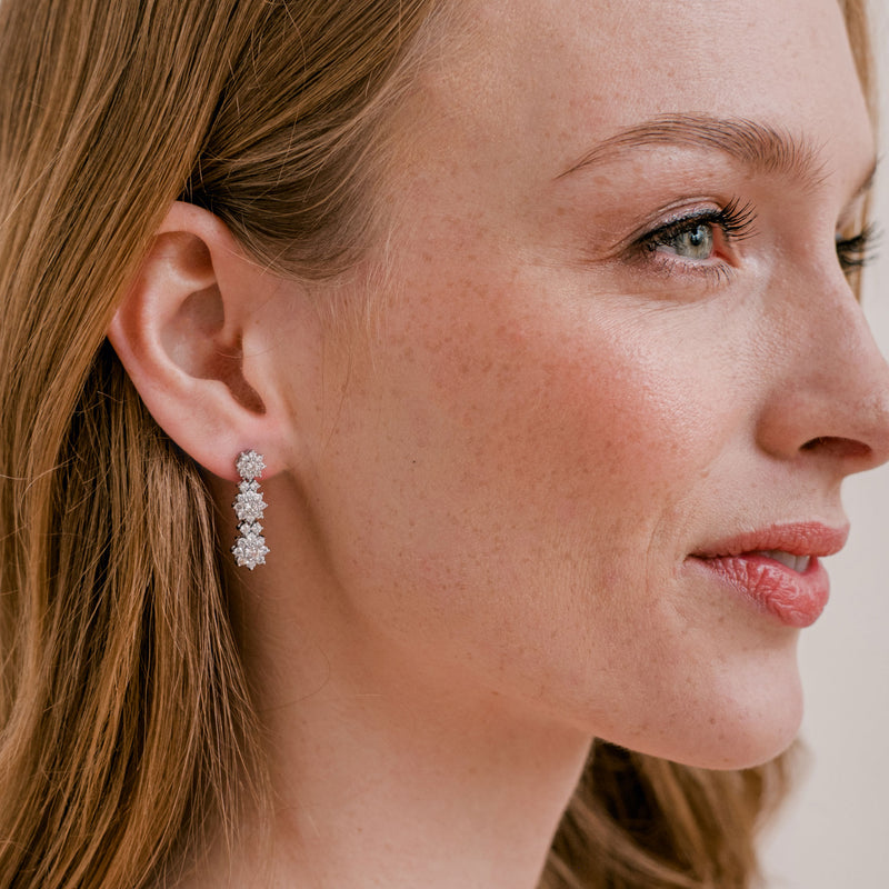 Lilly floral short drop crystal earrings - Liberty in Love
