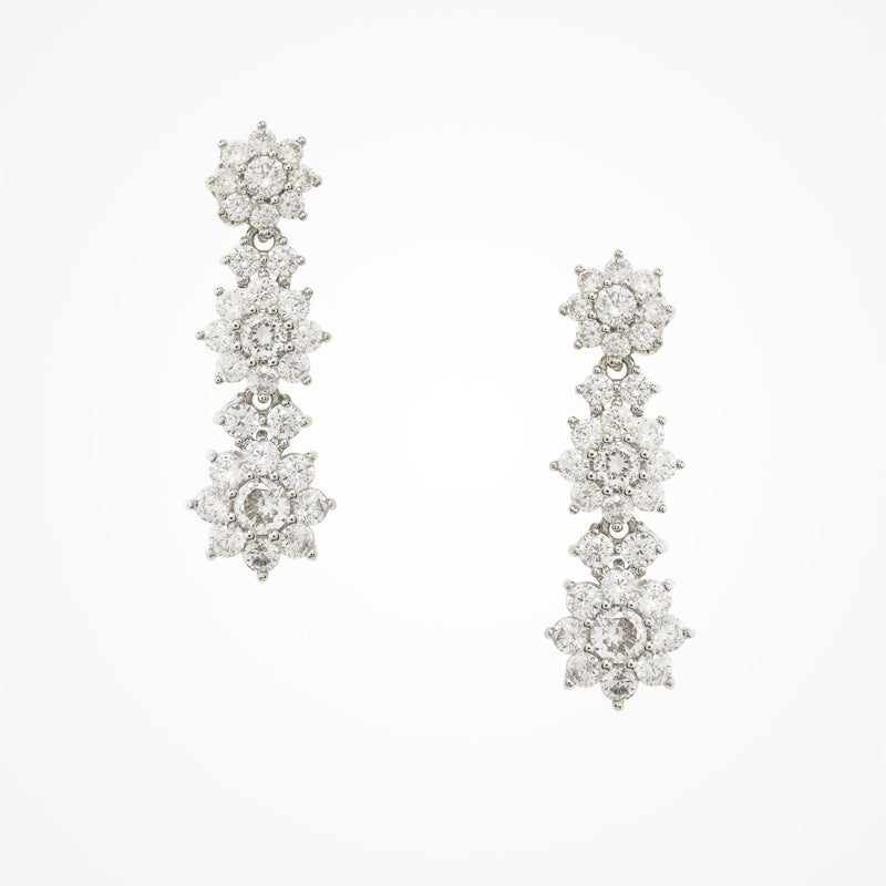 Lilly floral short drop crystal earrings - Liberty in Love