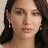 Lisbon crystal embellished pearl drop earrings (gold) - Liberty in Love