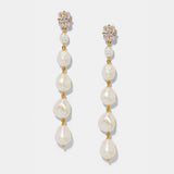 Madrid freshwater pearl linear earrings (gold)