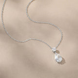 Luce pear-cut crystal pendant necklace (silver)