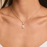 Luce pear-cut crystal pendant necklace (gold)