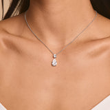 Luce pear-cut crystal pendant necklace (silver)