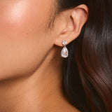 Luce pear-cut crystal earrings and necklace set (silver)