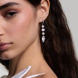 Lucia linear leverback earrings (silver)