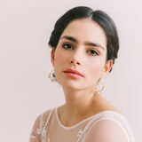 Lyra pearl and crystal star hoop earrings (gold) - Liberty in Love