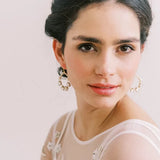 Lyra pearl and crystal star hoop earrings (gold) - Liberty in Love