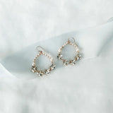 Lyra pearl and crystal star hoop earrings (gold) - Liberty in Love