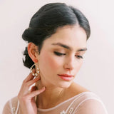 Lyra pearl and crystal star hoop earrings (gold) - Liberty in Love