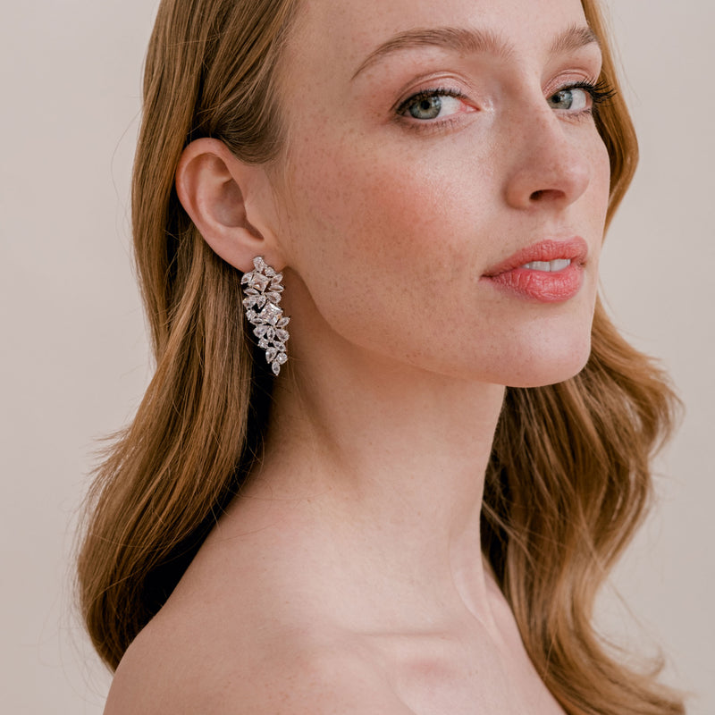 Lyssa crystal bridal statement earrings - Liberty in Love