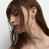 Madrid freshwater pearl linear earrings (gold)