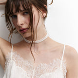 Madrid pearl choker necklace (silver)
