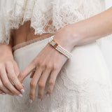 Madrid pearl three-row bracelet (silver)