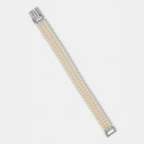 Madrid pearl three-row bracelet (silver)