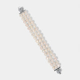 Madrid three-row freshwater pearl bracelet (silver)
