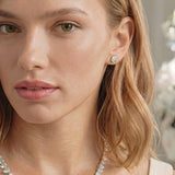 Manhattan pear zirconia stud earrings (silver) - Liberty in Love