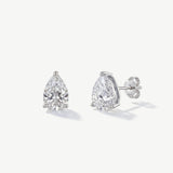 Manhattan pear zirconia stud earrings (silver) - Liberty in Love
