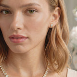 Manhattan pear zirconia stud earrings (gold) - Liberty in Love