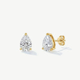 Manhattan pear zirconia stud earrings (gold) - Liberty in Love