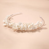 Meadow clay floral headband (silver)