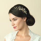 Medium gold crystal blossoms hair comb - Liberty in Love