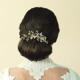 Medium gold crystal blossoms hair comb - Liberty in Love