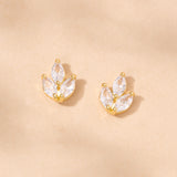 Mimi clustered crystal bridal stud earrings (gold) - Liberty in Love