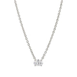 Modern love oval CZ necklace (silver)