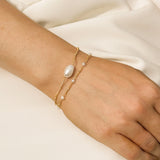 Monaco pearl chain bracelet (gold) - Liberty in Love