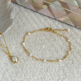 Monaco pearl chain bracelet (gold) - Liberty in Love