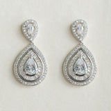 Montgomery crystal teardrop earrings (silver) - Liberty in Love