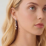 Montreal pearl tassel drop earrings (silver)