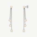 Montreal pearl tassel drop earrings (silver)