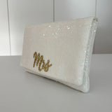 ‘Mrs' ivory sequin clutch - Liberty in Love