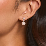 Nell pearl and crystal drop earrings (silver)
