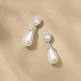 Noemi I teardrop pearl earrings (silver)