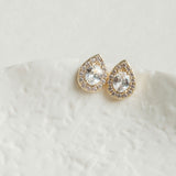 Noemi II zirconia teardrop stud earrings (gold) - Liberty in Love