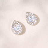 Noemi II zirconia teardrop stud earrings (silver) - Liberty in Love