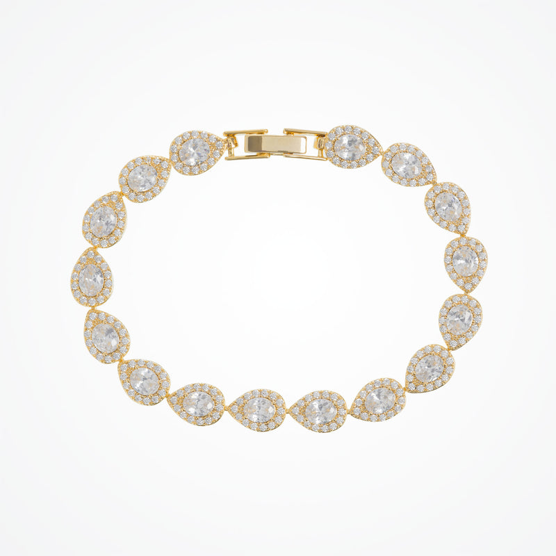 Coco Noemi pear crystal bracelet (gold) - Liberty in Love