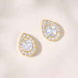 Noemi II zirconia teardrop stud earrings (gold) - Liberty in Love