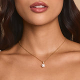 Nura baguette pearl drop pendant necklace (gold)